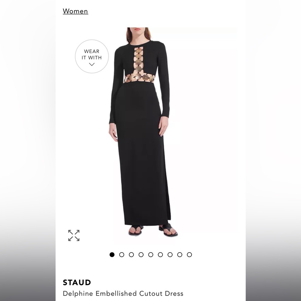 STAUD
Delphine Embellished Cutout Dress - worn once